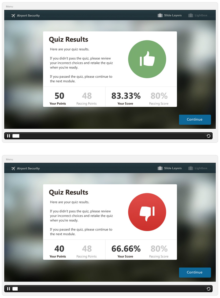 Custom Results Slides In E Learning