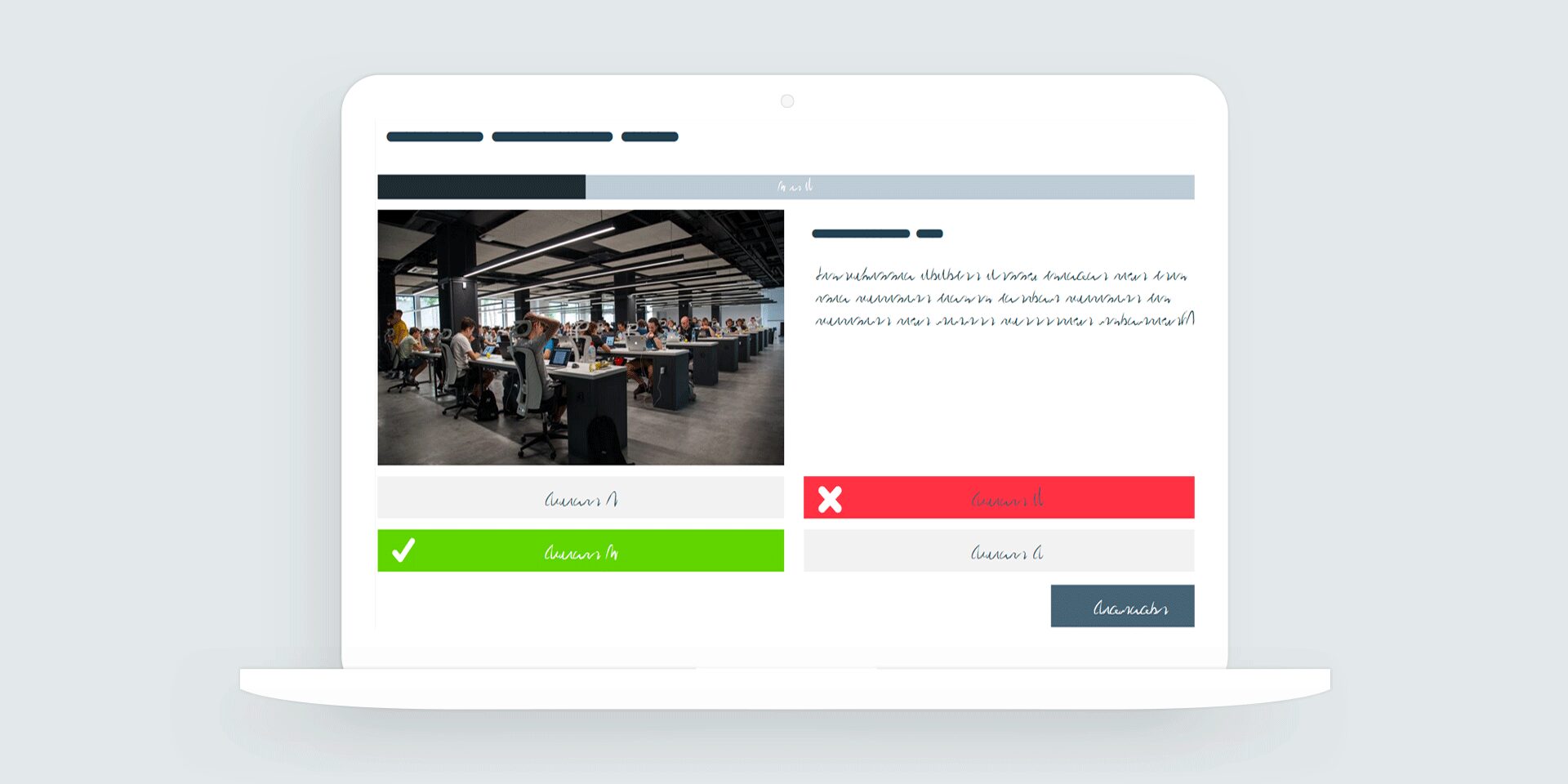 Storyline 360: E-Learning Quiz with Progress Bar